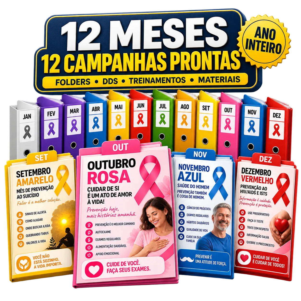 Doze meses e doze campanhas de SST prontas para diferentes aplicações
