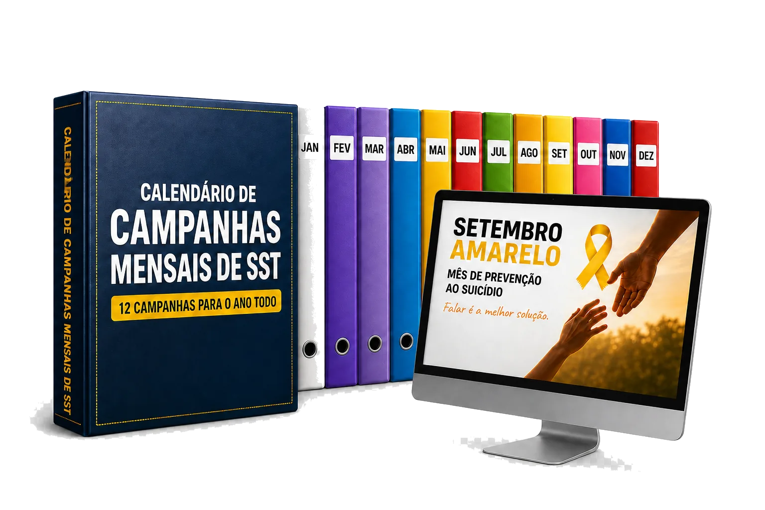 Calendário Básico com as 12 campanhas mensais de SST