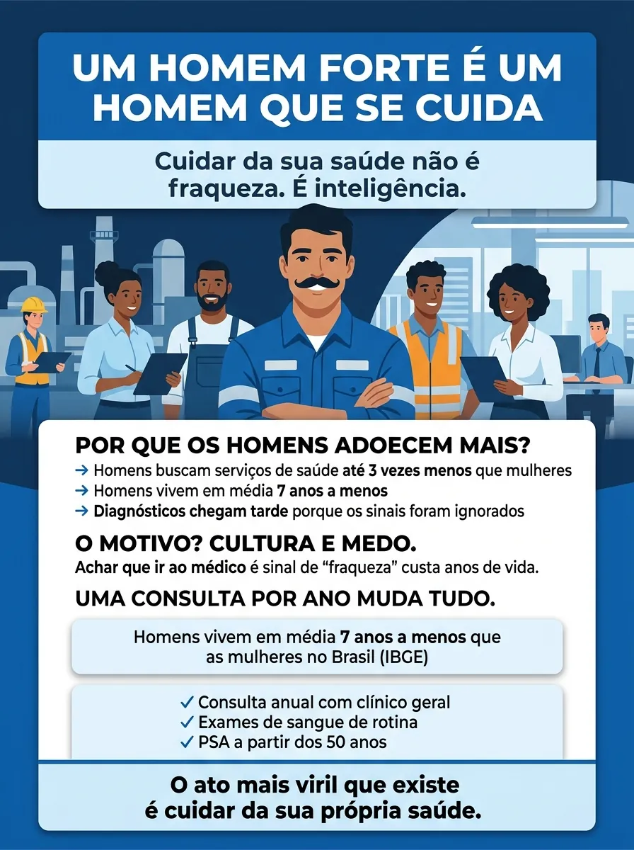 Cartaz Novembro Azul — Um homem forte é um homem que se cuida