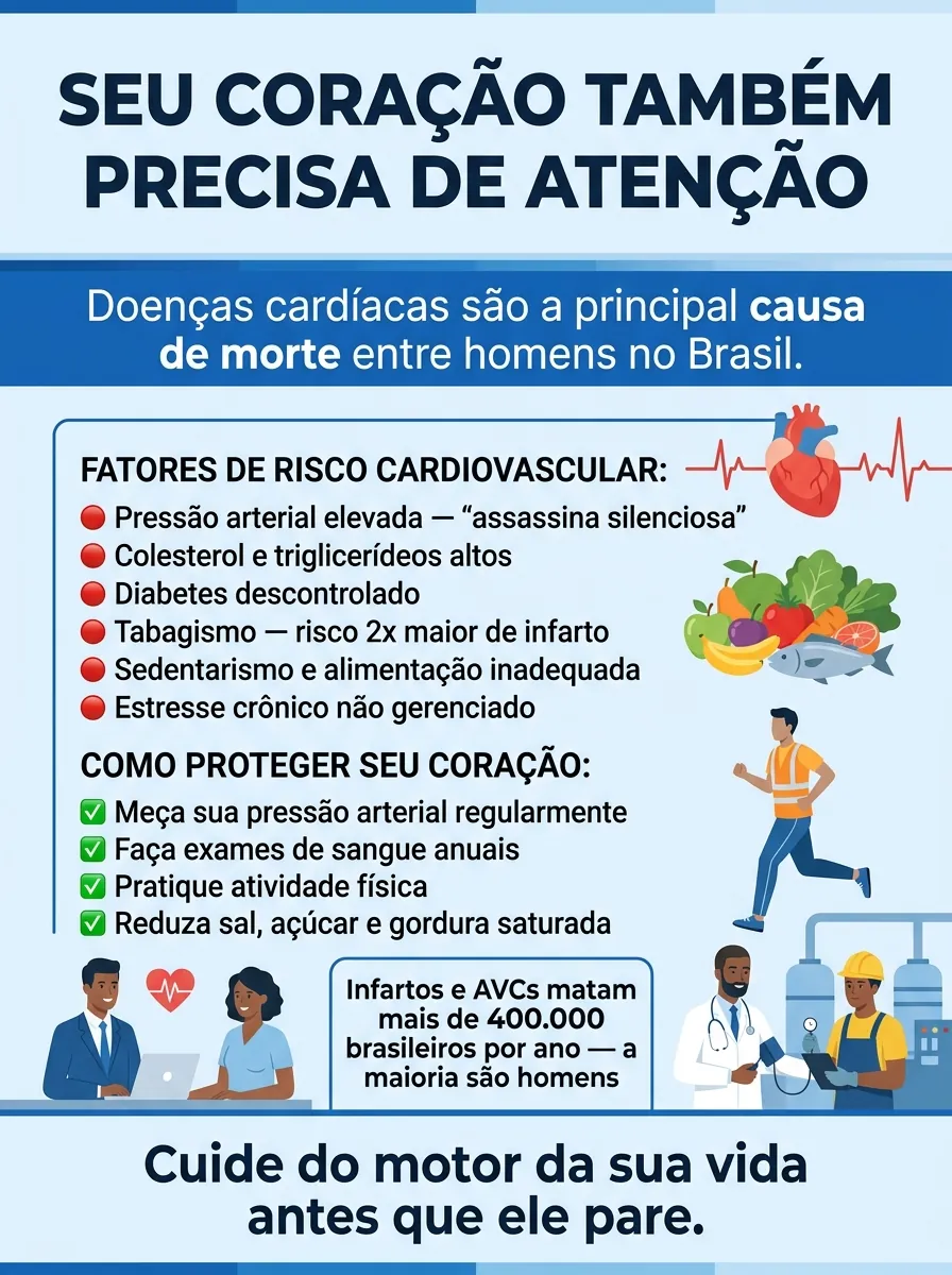 Cartaz Novembro Azul — Seu coração também precisa de atenção
